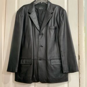 Jones New York Black Leather Suit Jacket